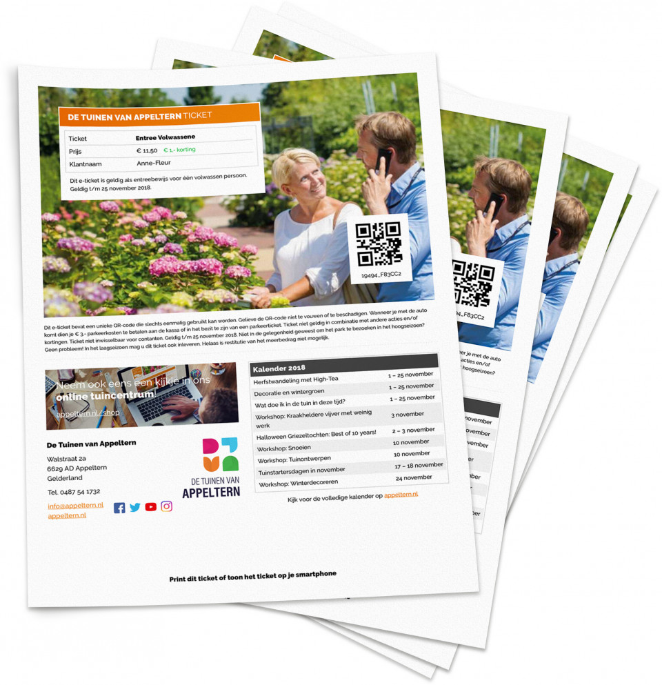 Tickets voor een bezoek aan De Tuinen van Appeltern