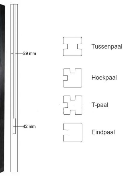 Betowood tussenpaal antraciet (Art. 31605)