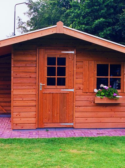 Tuinhuis 300 x 150 cm + Luifel 1 meter De Winterkoning
