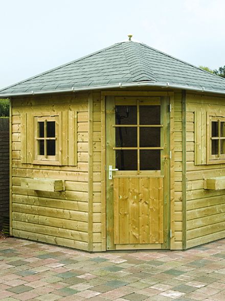 5-hoekig tuinhuis 2 x 2 meter (Het Roodborstje)
