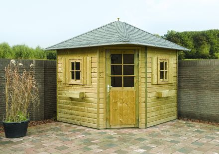 5-hoekig tuinhuis 2 x 2 meter (Het Roodborstje)