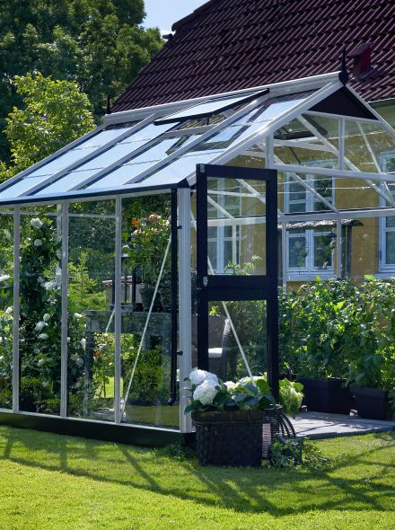 Hobbykas PREMIUM 88, blank aluminium (Tuinkas met tuindersglas)