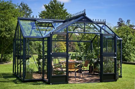 Tuinkamer ORANGERY 152 (antracietgrijs gecoat, met veiligheidsglas 3mm, Orangery T-model)