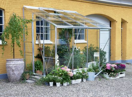 Muurkas LEAN-TO 608, tuindersglas 3mm + fundering