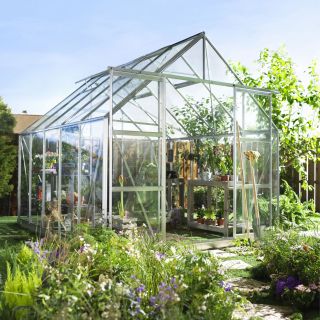 Hobbykas MAGNUM 108, blank aluminium (Tuinkas met tuindersglas)