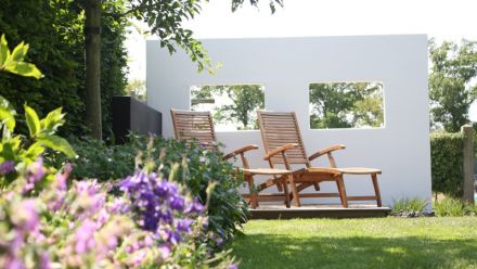 Lichtgewicht tuinmuur - Lichtgewicht tuinmuren - Lichtgewicht loungeblok - Gestucte tuinmuur - Kant en klaar tuinmuur - Platoflex