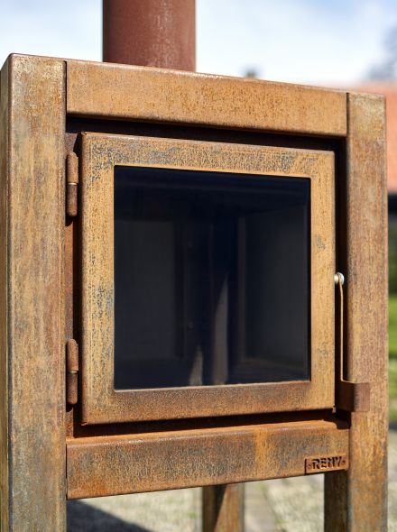 Buitenkachel Quaruba (TKC2ZLO, 2 zijden glas, deur en links)