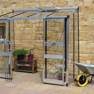 Muurkas Broadway 84, blank aluminium, veiligheidsglas 3mm/1 (Eden Greenhouses, Royal Well)