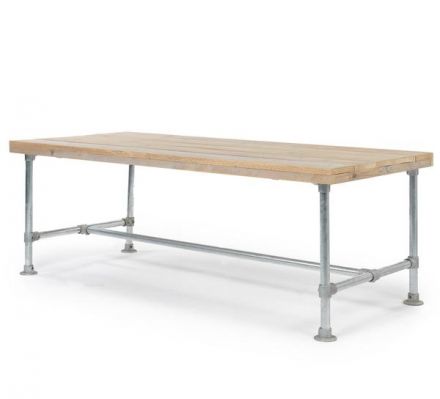Tuintafel TUBE met gebruikt steigerhout (onbehandeld)