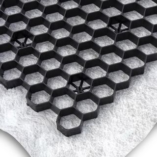 Zwarte grindplaat met antiworteldoek 119 x 78,6 x 3 cm (per stuk - EXCELLENT)