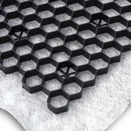 Zwarte grindplaat met antiworteldoek 119 x 78,6 x 3 cm (per stuk - EXCELLENT)