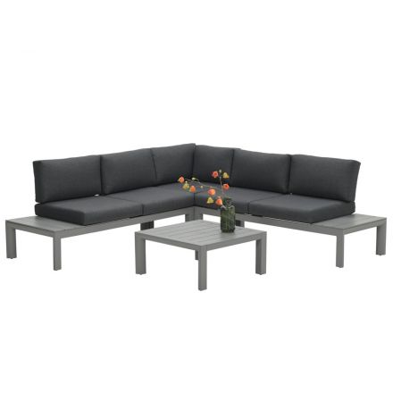 Adelaide loungeset 4-delig (arctic grey/ reflex black)