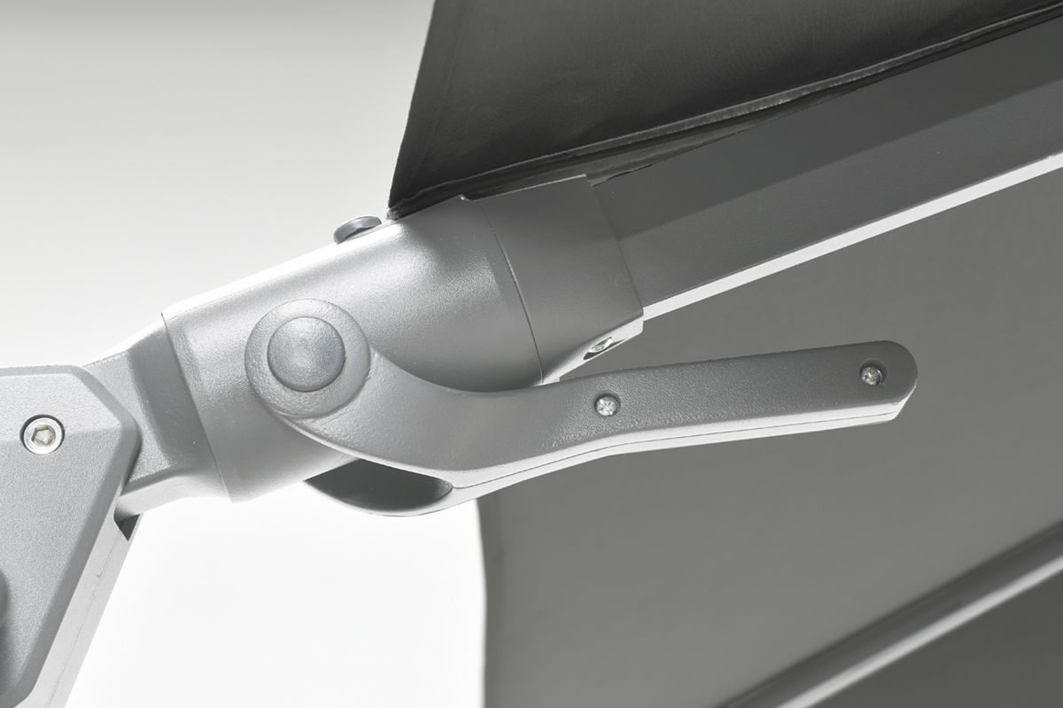 Hawaii parasol 300x300 cm (arctic grey/donker grijs) De Tuinen van