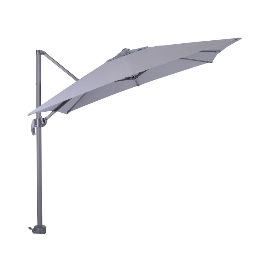 Hawaii parasol S 250x250 cm (carbon black/licht grijs) De Tuinen van