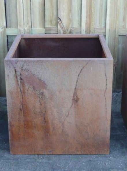 Plantenbak 60 x 60 x 58 cm cortenstaal zonder bodem