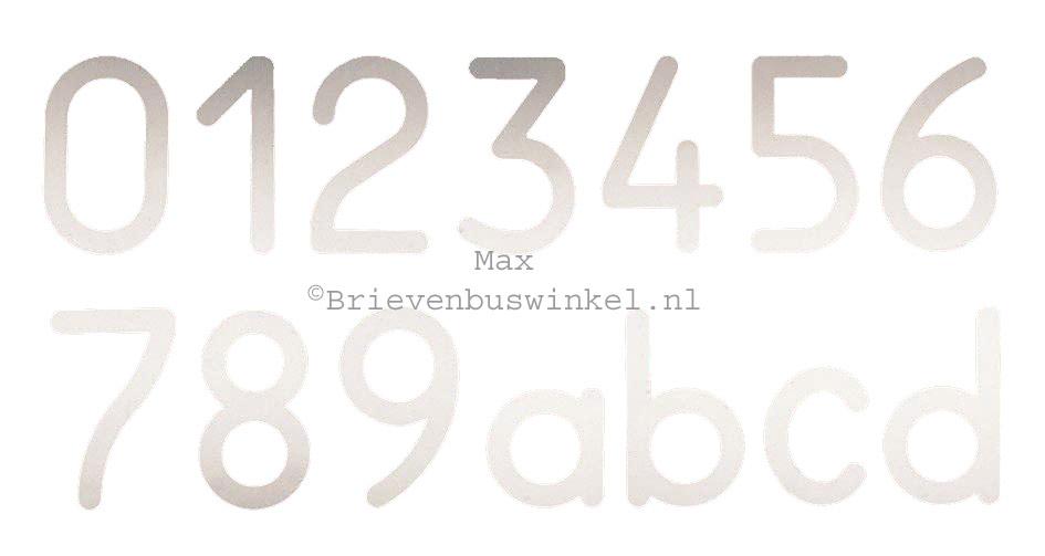 Huisnummers Max RVS
