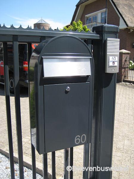 Bobi Grande Slim Donkergrijs ral 7016 met RVS klep