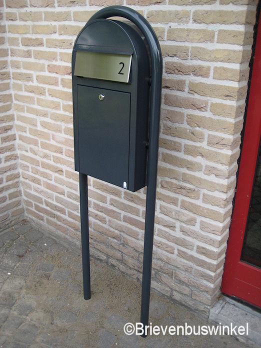 Bobi Grande Slim Donkergrijs ral 7016 met RVS klep