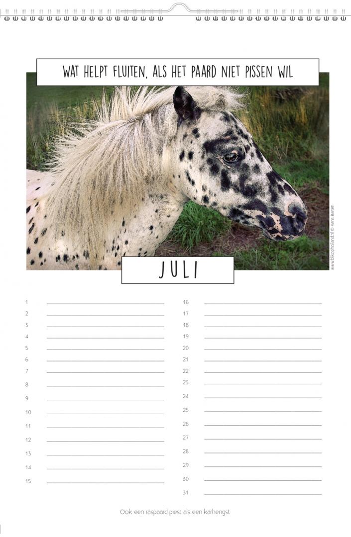 Paarden & Spreuken Verjaardagskalender
