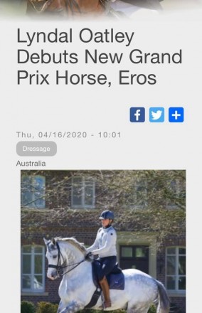 Lyndal Oatley debuts new GP Horse Eros